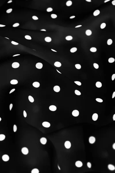 Vintage polka dot textile background texture, white dots on blac — Stock Photo, Image