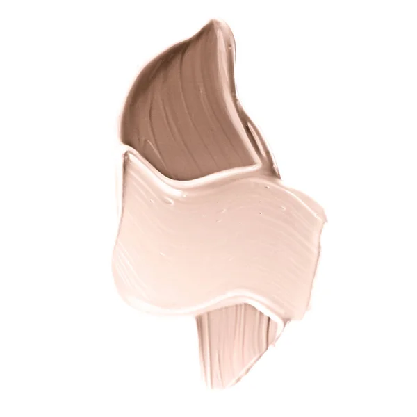Make-up bleke basis fundering penseelstreken en vlekken textuur — Stockfoto