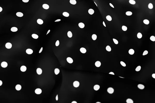 Vintage polka dot textura de fundo têxtil, pontos brancos em blac — Fotografia de Stock