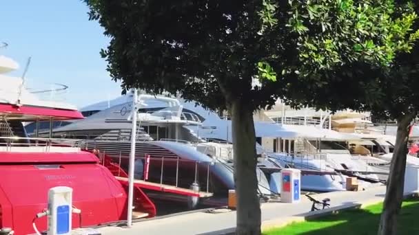 Yacht club in Yalikavak Marina, yachting in the Mediterranean sea — Stock Video