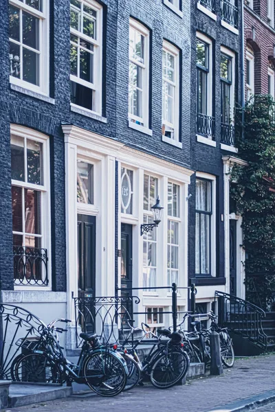 Calle principal del centro en el centro de Ámsterdam en los Países Bajos — Foto de Stock