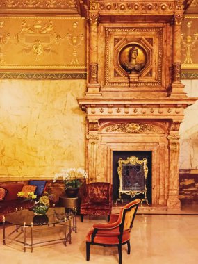 Brüksel, Belçika 'daki beş yıldızlı Metropole Oteli' nin lüks iç tasarımı