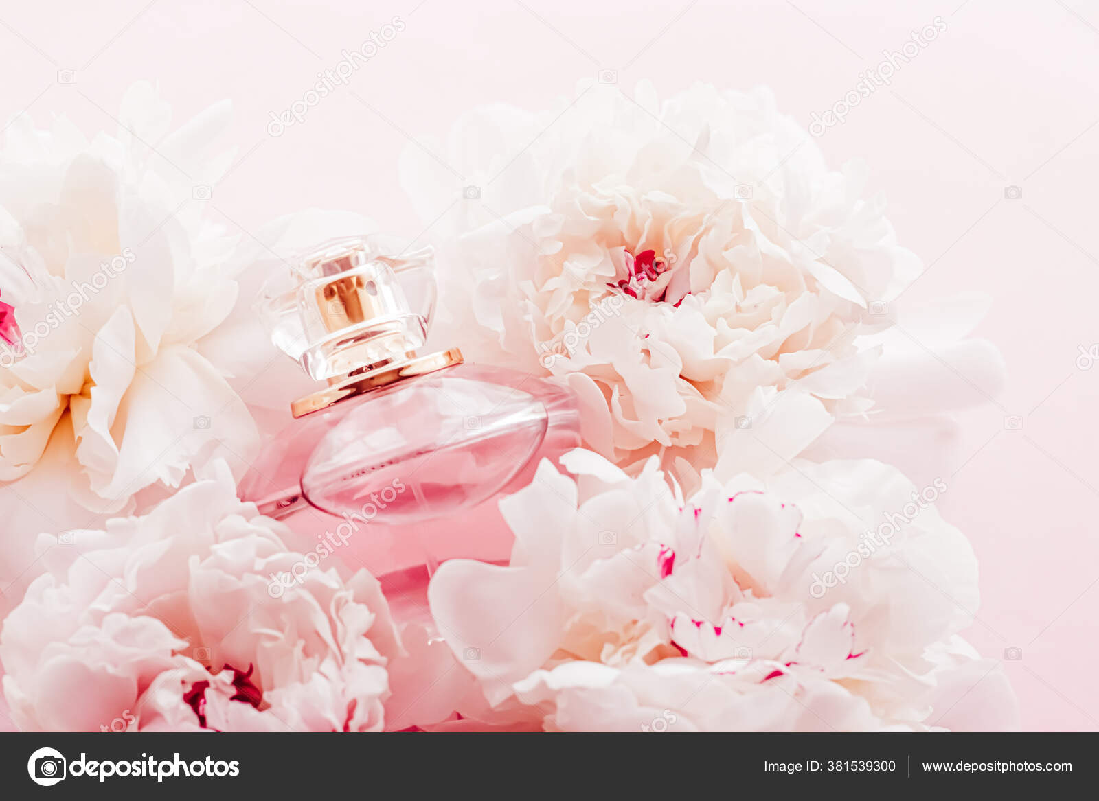 Freepik Perfume White Bottle With Flowers Perfume Bottle With - Main Image