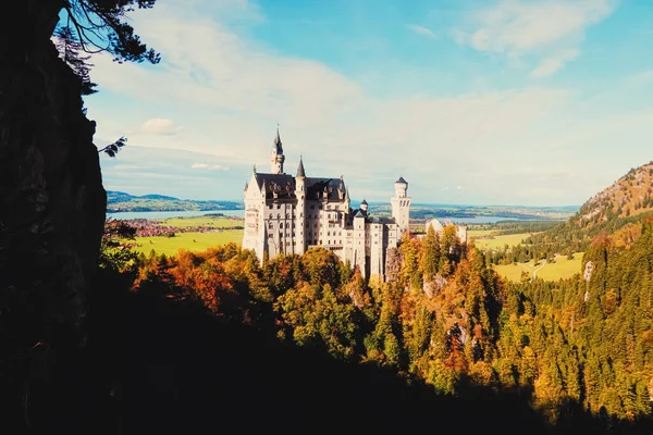 Castillo de Neuschwanstein en la región de Baviera de Alemania —  Fotos de Stock