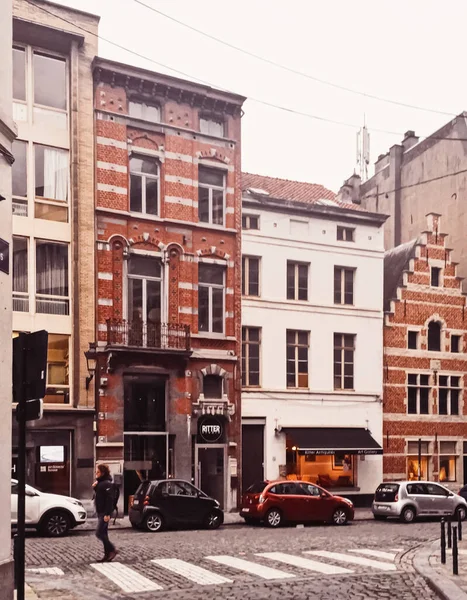 Calles de Bruselas, la capital de Bélgica, arquitectura europea y edificios históricos —  Fotos de Stock