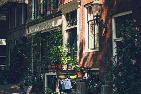 Calle principal del centro en el centro de Ámsterdam en los Países Bajos — Foto de Stock