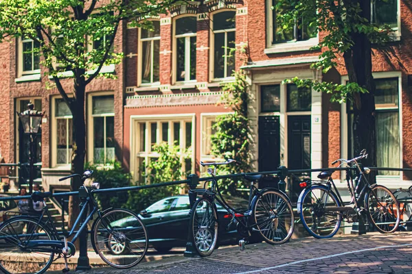 Calle principal del centro en el centro de Ámsterdam en los Países Bajos — Foto de Stock