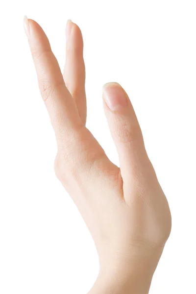 Mão feminina isolada sobre fundo branco, beleza e cuidados com a pele — Fotografia de Stock