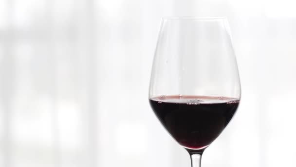 Glas av rött vin inomhus på vinprovning händelse, semesterdryck och aperitif som bakgrund för oenologi och vinodling varumärke — Stockvideo