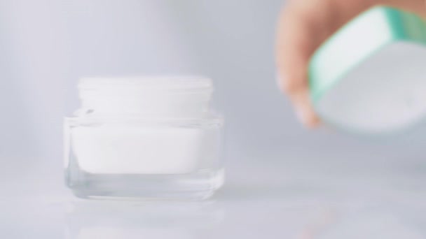 Bio-Pflegeprodukt, Gesichtscreme oder Körperlotion für gesunde Hautpflege, Wellness-Kosmetik und Beauty-Marke — Stockvideo