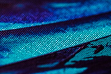 Mavi, turkuaz ve mor soyut arkaplan, resim ve sanat karışımı.