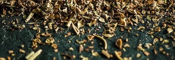 Provencal spices mix closeup on luxury stone background as flat lay, dry food spices and recipe ingredient — Stock Photo, Image