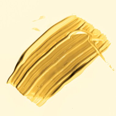 Altın fırça darbesi ya da makyaj lekesi yakın çekim, güzellik kozmetiği ve ruj dokusu