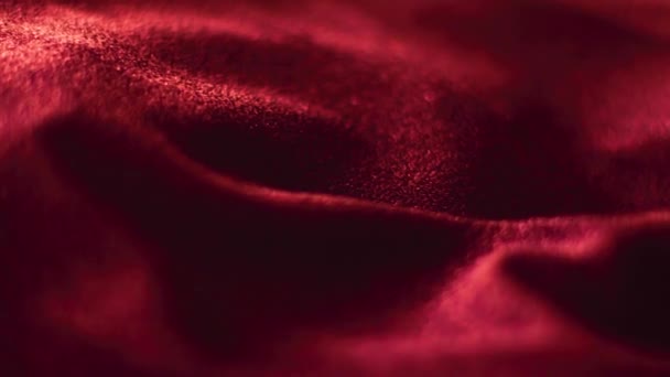 Rosso lucido tessuto texture primo piano per il marchio di moda come sfondo glitter vacanza, superficie tessile e materiale di lusso — Video Stock
