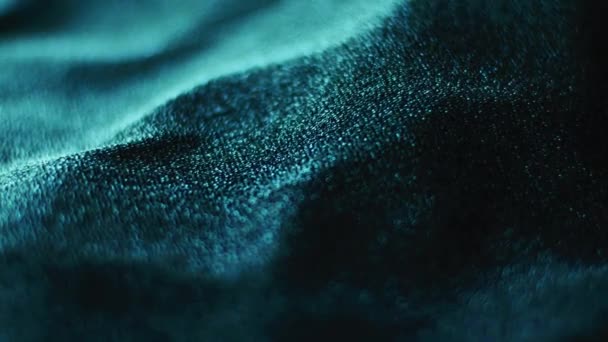 Textura de tecido brilhante esmeralda close-up para a marca de moda como fundo de brilho de férias, superfície têxtil e material de luxo — Vídeo de Stock