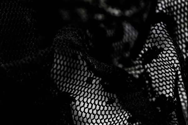 Textura de encaje negro, tela y fondo textil — Foto de Stock