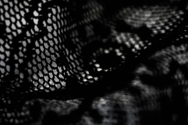 Textura em renda preta, tecido e fundo têxtil — Fotografia de Stock