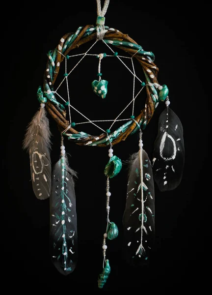 Creative Dream Catcher Muszli Pomalowana Farbami Akrylowymi — Zdjęcie stockowe