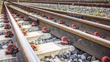 İki demiryolu parça birlikte birleştirmek.