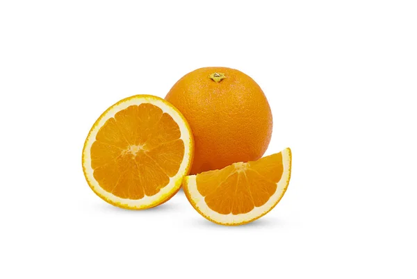 Sliced orange fruit isolated on white background with clipping p — Stock Photo, Image