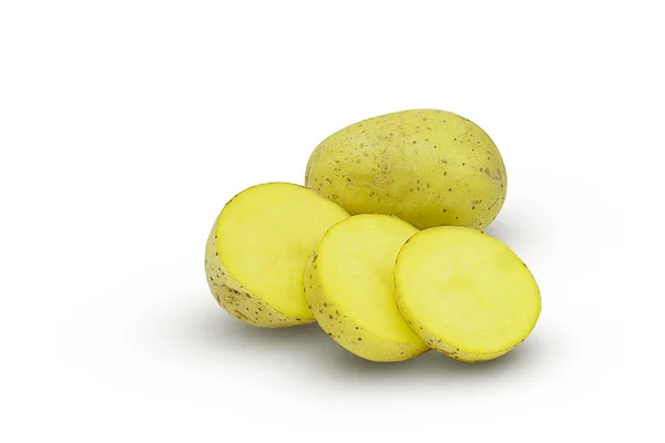 Potato slice isolated on white background with clipping path — Stock Photo, Image