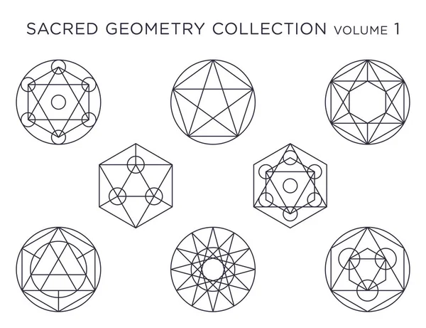 Sacred Geometry Vector Collection Black Isolated White Royalty Free Stock Vectors