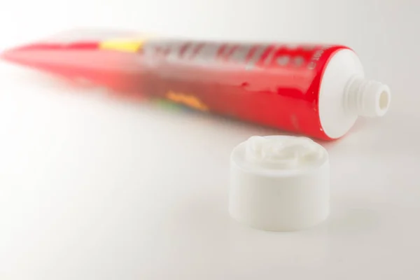 White Medical Cream Close Container — Stock Photo, Image