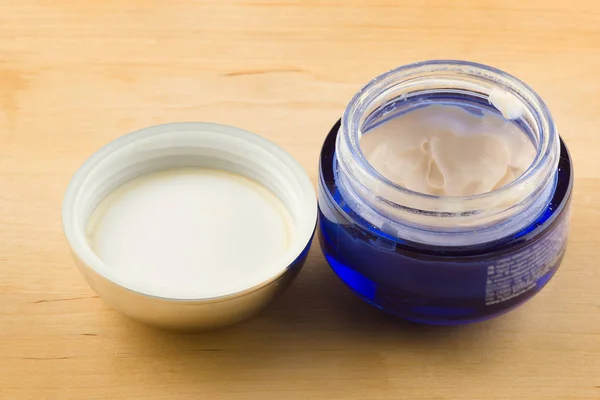 white medical cream in a close-up container