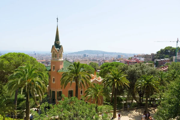 Barselona Spanya Ağustos 2017 Gotik Stil Binası Guell Park Tan — Stok fotoğraf