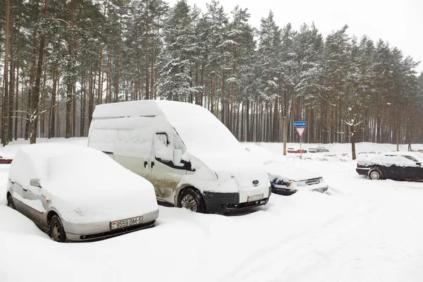 Borisov Bielorrússia Março 2018 Neve Caiu Março Criou Problemas Para — Fotografia de Stock