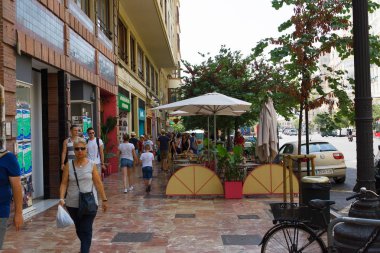 Valencia, İspanya - 07 Ağustos 2018: Valencia, İspanya'nın en büyük ve en canlı şehirlerinden biridir. Bulunduğu Akdeniz kıyısında İspanya Güney-doğu kesiminde bu şehirde.