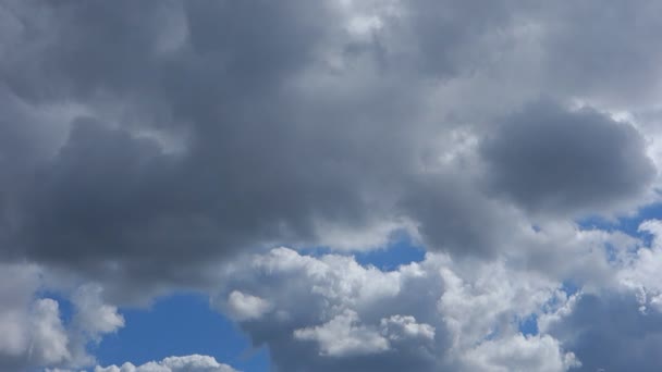 Nuvens Brancas Rapidamente Correm Céu Azul Dia Ensolarado — Vídeo de Stock