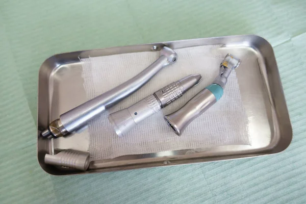 Dental instruments in the office prepared for work — Stock Photo, Image