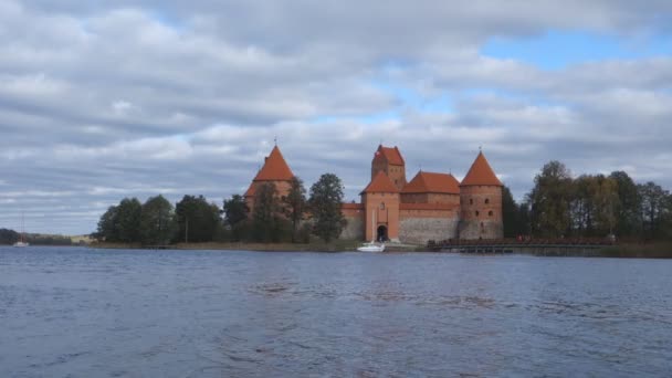 Trakai Litvanya Ekim 2016 Göller Üzerinde Trakai Kale Her Yıl — Stok video