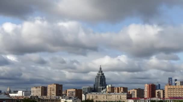 Moscova Rusia August 2019 Prăbușirea Timpului Centrului Afaceri Arms Nori — Videoclip de stoc