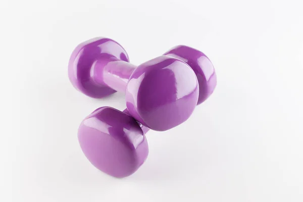 One kilogram purple dumbbells — Stock Photo, Image