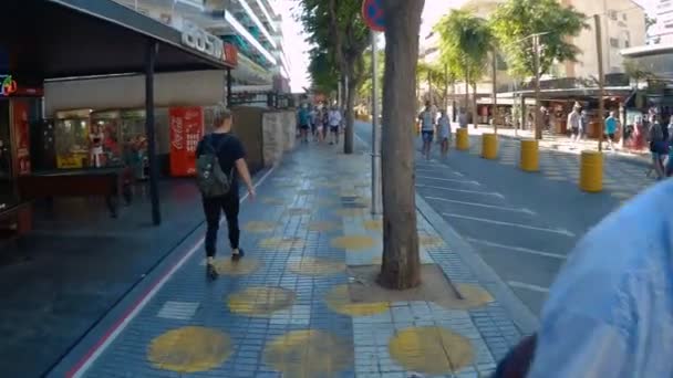 Salou Spanje Augustus 2017 Straat Voor Voetgangers Salou — Stockvideo