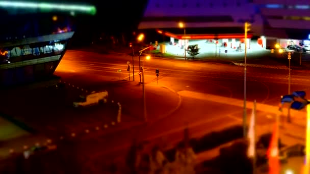 带有背光的夜市街道的时间视频 — 图库视频影像