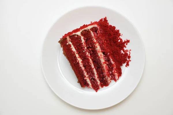 Bright Red Cake Called Red Velvet Isolated White Backgroun — Stock Photo, Image