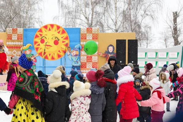 Borisov Belarus February 2018 Celebration Ancient Pagan Holiday Pancake Week — Stock Photo, Image