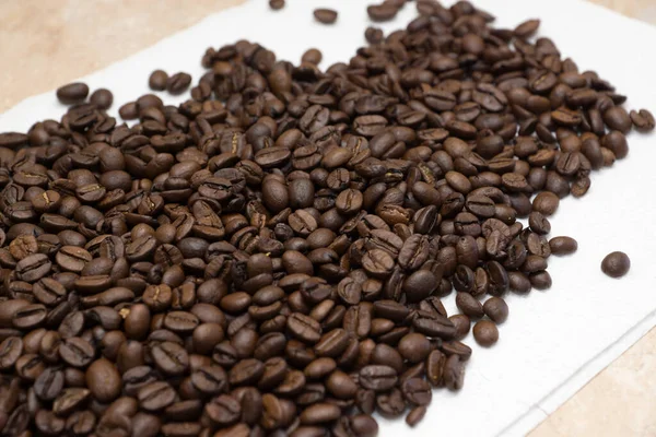 Freshly Roasted Coffee Beans Table Pan — Stock Photo, Image