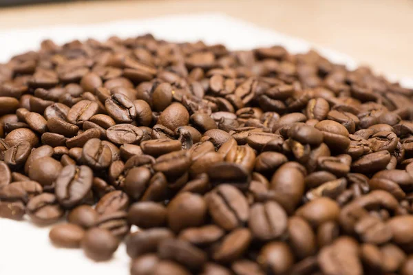 Freshly Roasted Coffee Beans Table Pan — Stock Photo, Image