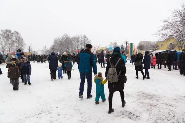 Borisov Belarus Febbraio 2018 Celebrazione Della Settimana Frittella Vacanza Pagana — Foto Stock