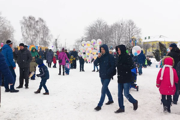 Borisov Belarus February 2018 Celebration Ancient Pagan Holiday Pancake Week — Stock Photo, Image