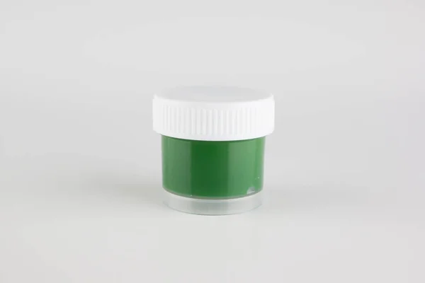 Jars Colored Paint Creativity White Background — Stock Photo, Image