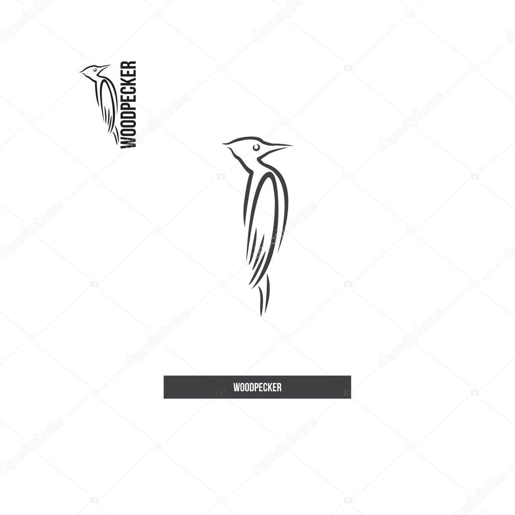 Woodpecker icon in brush strokes style.