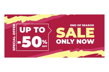 Ucuza pankart ya da el ilanı tasarımı. Yırtık Tasarım. Fırça Vuruşu Biçimi