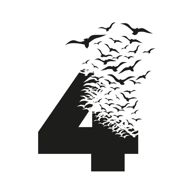 Yıkım etkisiyle 4 numara. Dağılım. Kuşlar