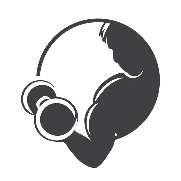 Jimnastik logosu. Spor salonunda dersler, fitness. Aptal.