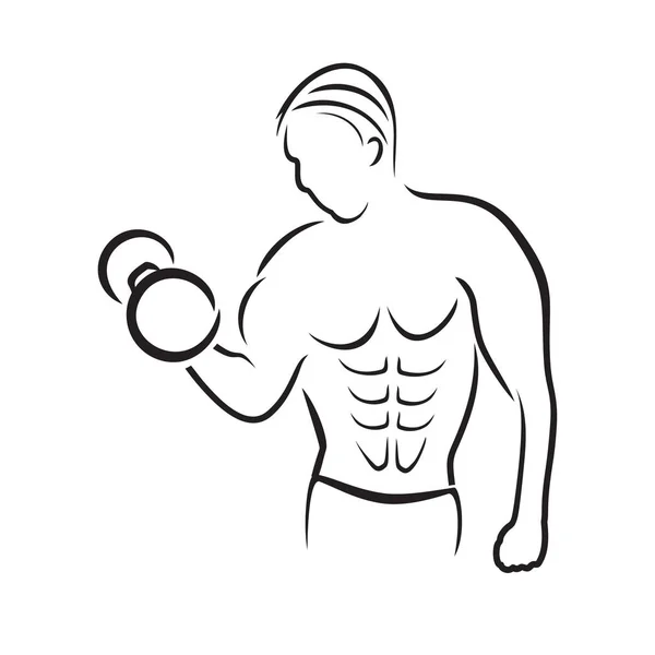 Classes in the gym. Dumbbell. Icon in the style of brush strokes — Stock Vector